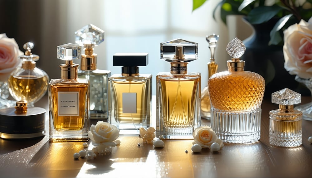 Premium perfume bottles showcased elegantly